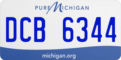 MI license plate DCB6344