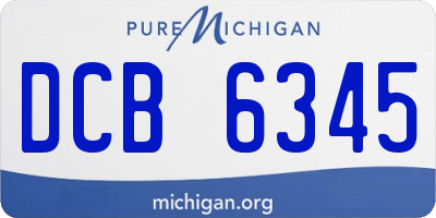 MI license plate DCB6345