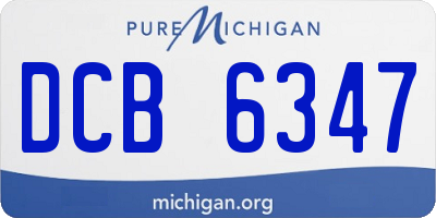 MI license plate DCB6347
