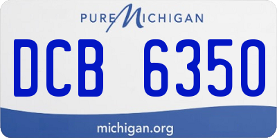 MI license plate DCB6350