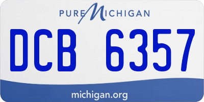 MI license plate DCB6357