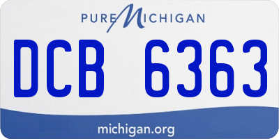 MI license plate DCB6363