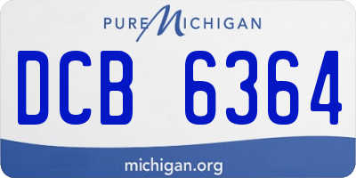 MI license plate DCB6364