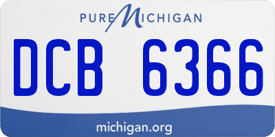 MI license plate DCB6366