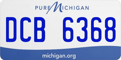 MI license plate DCB6368