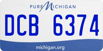 MI license plate DCB6374