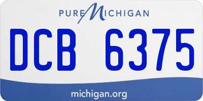 MI license plate DCB6375