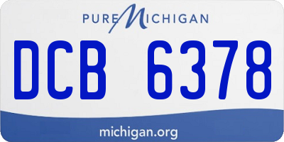 MI license plate DCB6378