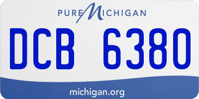 MI license plate DCB6380