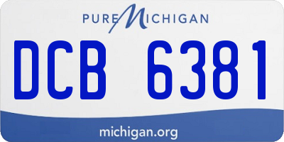 MI license plate DCB6381