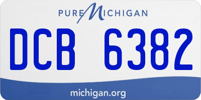 MI license plate DCB6382