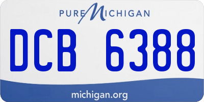 MI license plate DCB6388