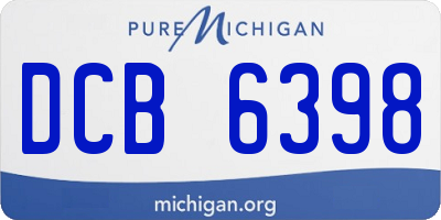 MI license plate DCB6398