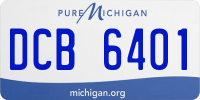 MI license plate DCB6401