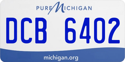 MI license plate DCB6402