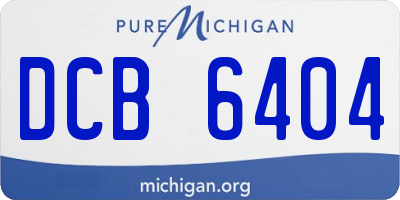 MI license plate DCB6404