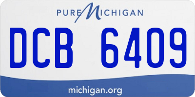 MI license plate DCB6409
