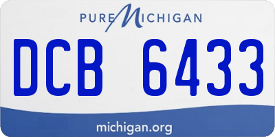 MI license plate DCB6433