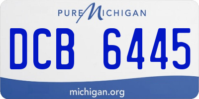 MI license plate DCB6445