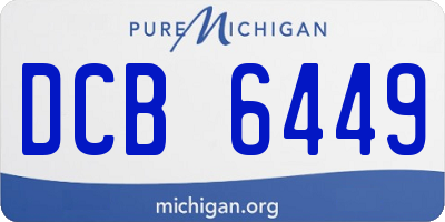 MI license plate DCB6449