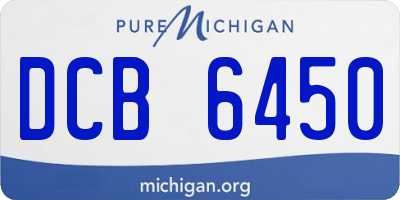 MI license plate DCB6450