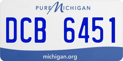 MI license plate DCB6451