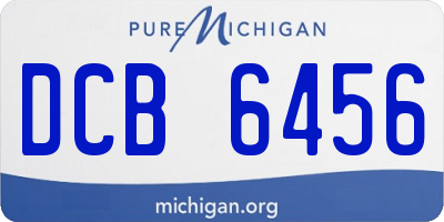 MI license plate DCB6456