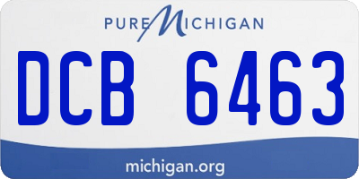 MI license plate DCB6463