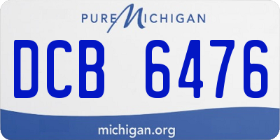 MI license plate DCB6476