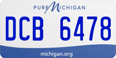 MI license plate DCB6478