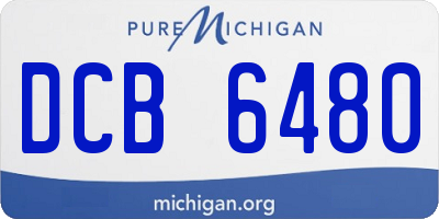 MI license plate DCB6480