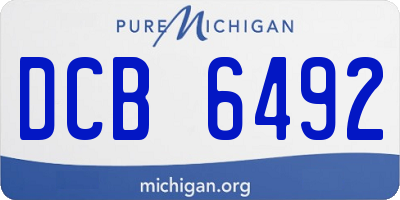 MI license plate DCB6492