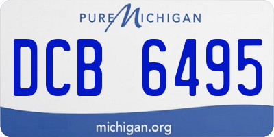 MI license plate DCB6495