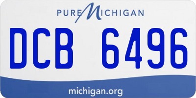 MI license plate DCB6496