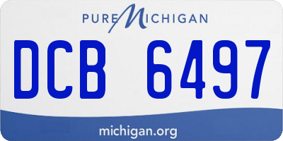 MI license plate DCB6497