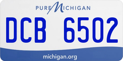 MI license plate DCB6502