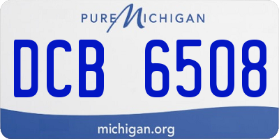 MI license plate DCB6508