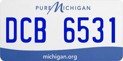 MI license plate DCB6531