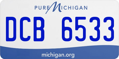 MI license plate DCB6533
