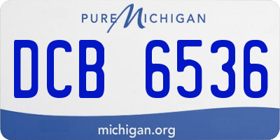 MI license plate DCB6536