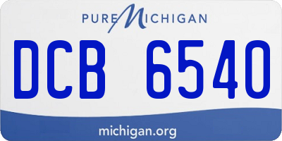 MI license plate DCB6540