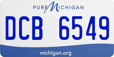MI license plate DCB6549