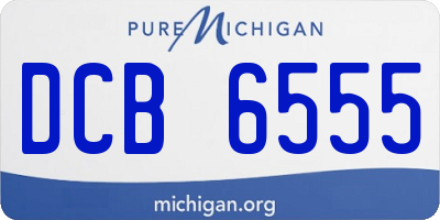 MI license plate DCB6555