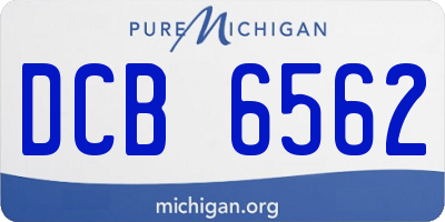 MI license plate DCB6562