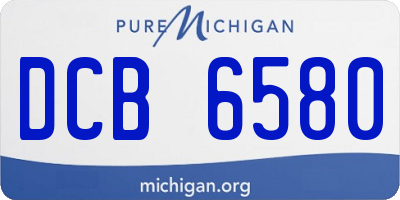 MI license plate DCB6580