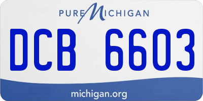 MI license plate DCB6603