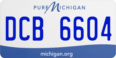 MI license plate DCB6604