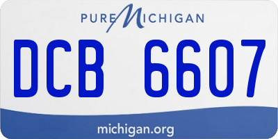 MI license plate DCB6607