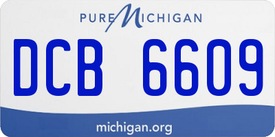 MI license plate DCB6609