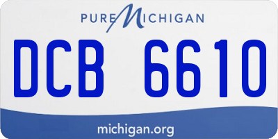MI license plate DCB6610
